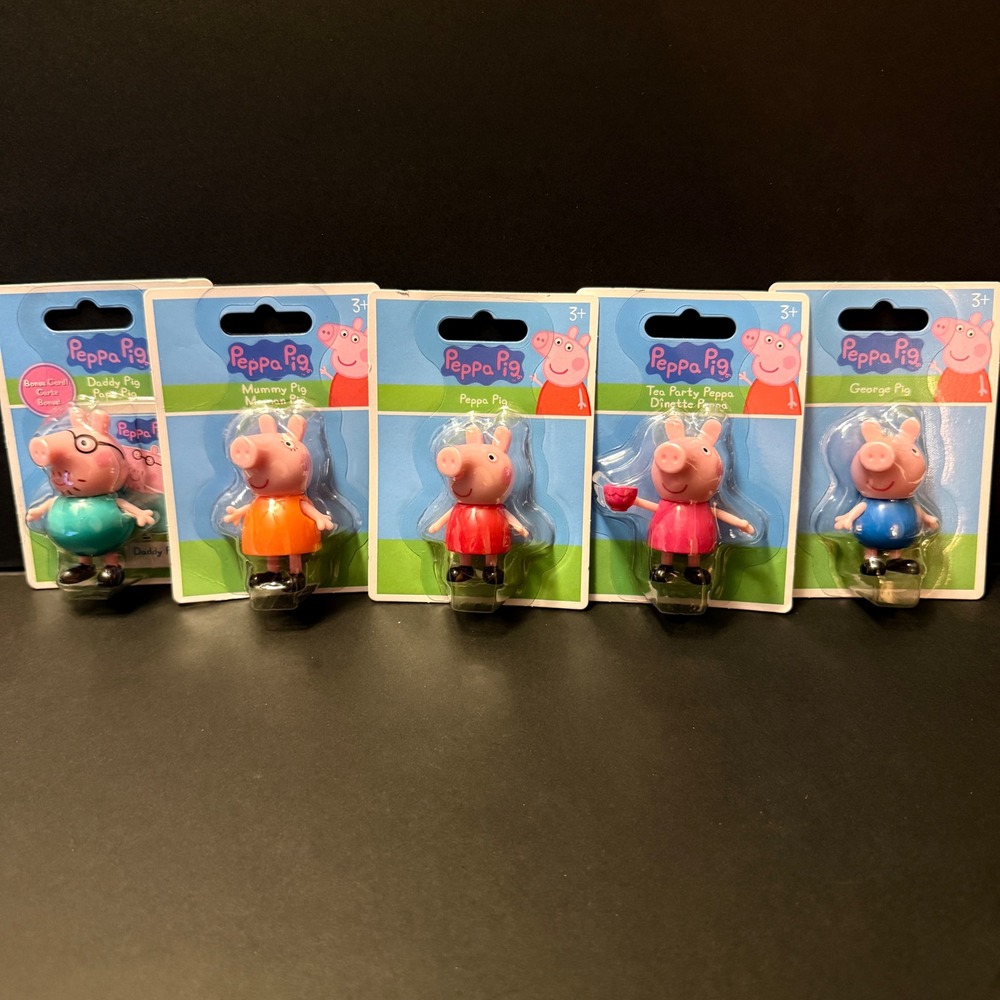 Peppa Pig Figure Set Kids 5-Pack Multicolor New Family Collection Just Play